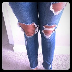 Express jeans ankle high rise